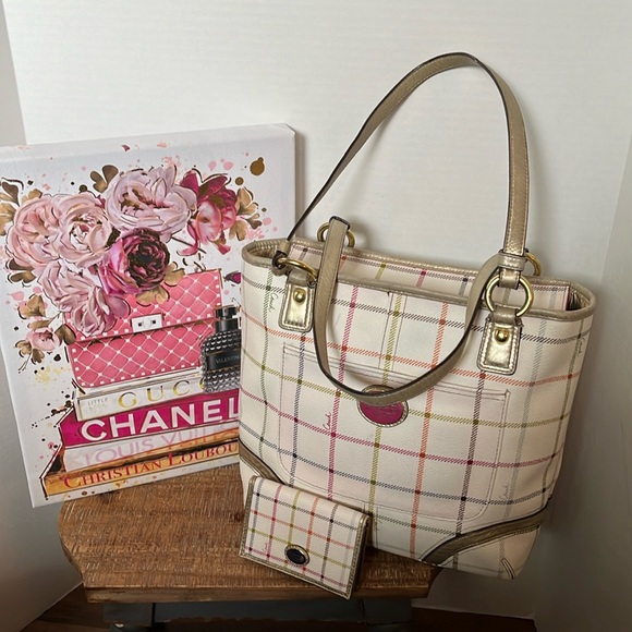 Coach Handbags - Coach Tattersall shoulder bag and wallet